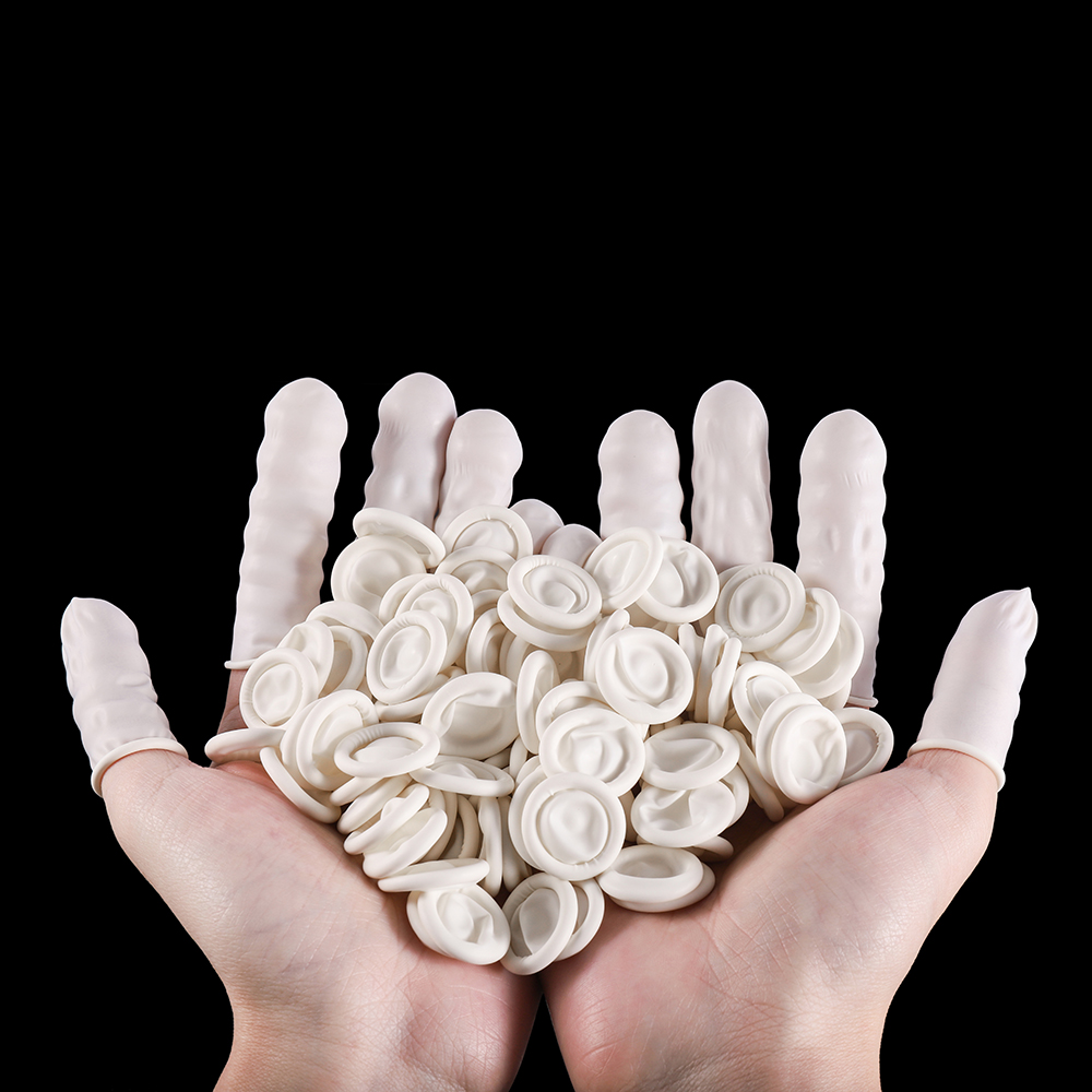 Disposable Gloves Nitrile - 50/100 قطعة الأبيض المتاح أطراف الأصابع