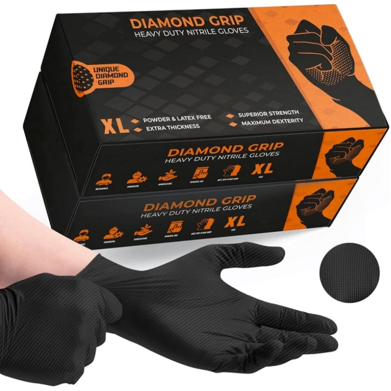 Disposable Gloves Nitrile - قفازات النتريل السوداء الثقيلة القابل للتصرف