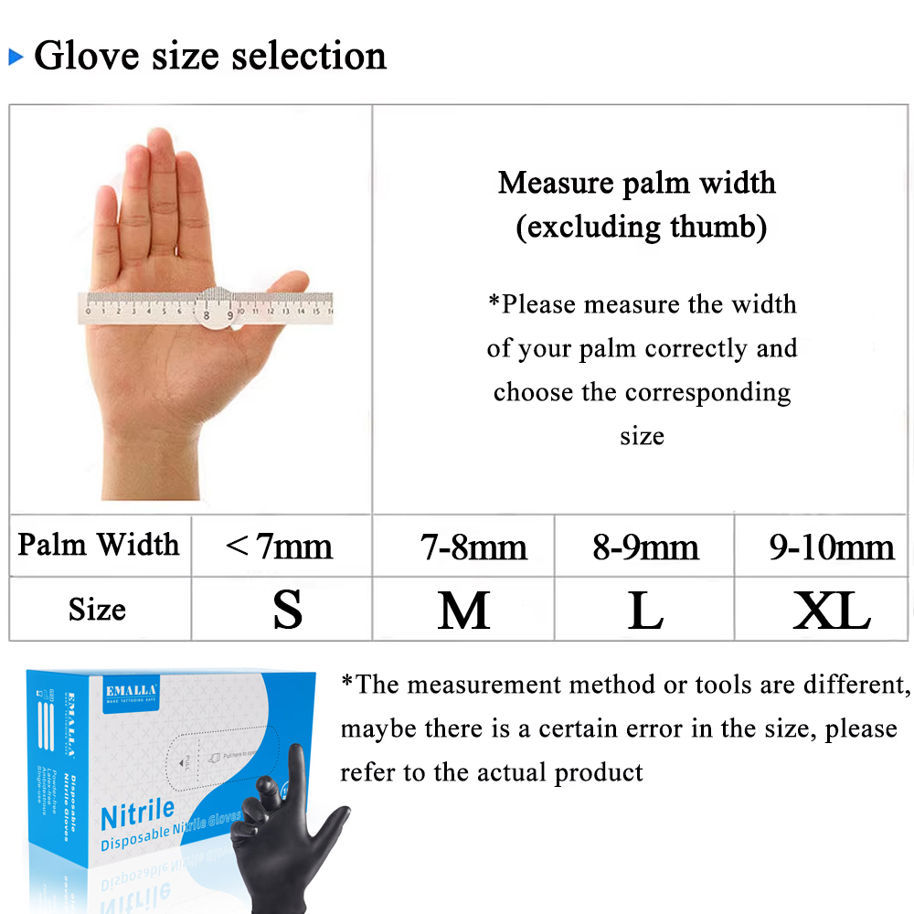 100/50/10 قطعة المتاح النتريل  - مراجعة Disposable Gloves Nitrile وسعره