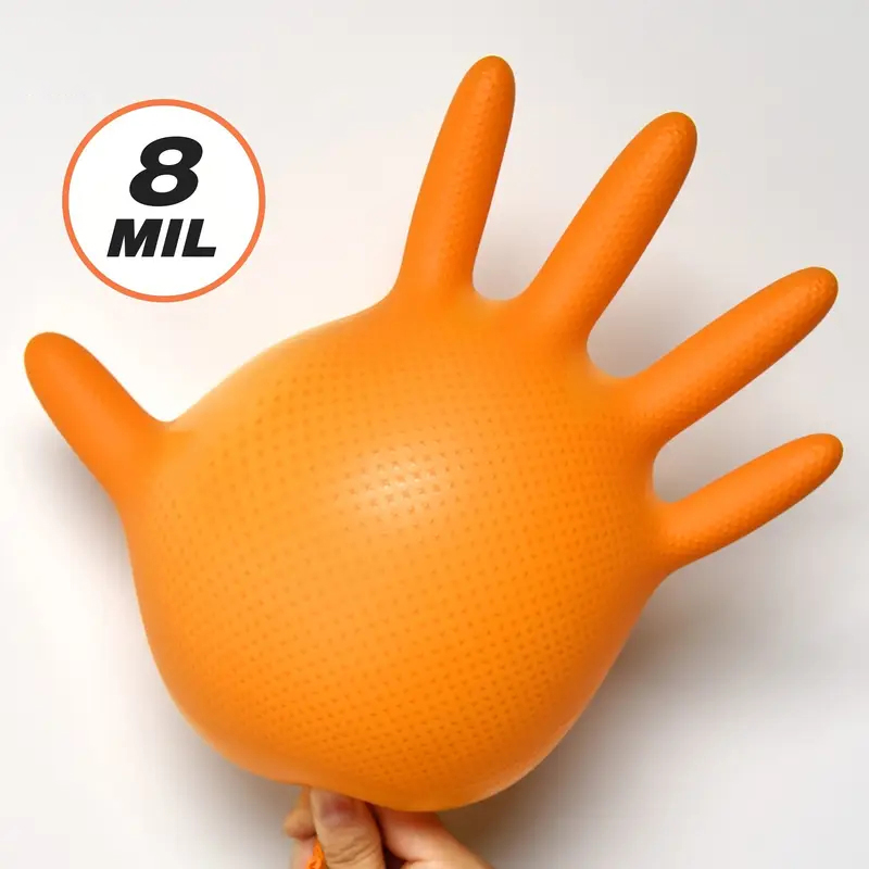 قفازات النتريل البرتقالية شديد - مراجعة Disposable Gloves Nitrile وسعره