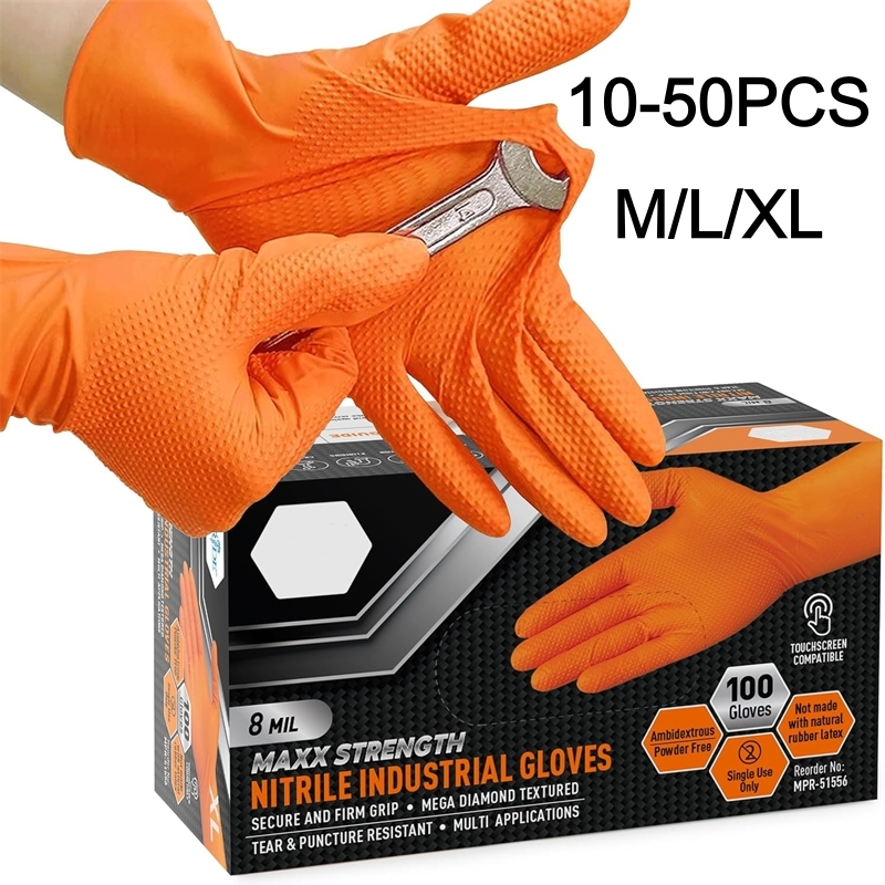 قفازات النتريل البرتقالية شديد - مراجعة Disposable Gloves Nitrile وسعره
